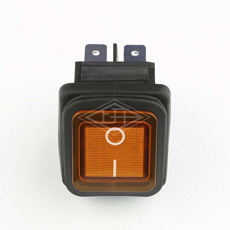 KCD2 DPST 4 pins yellow illuminated waterproof rocker switch