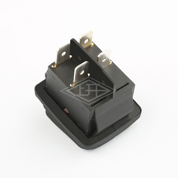 KCD2 DPST 4 pins yellow illuminated waterproof rocker switch