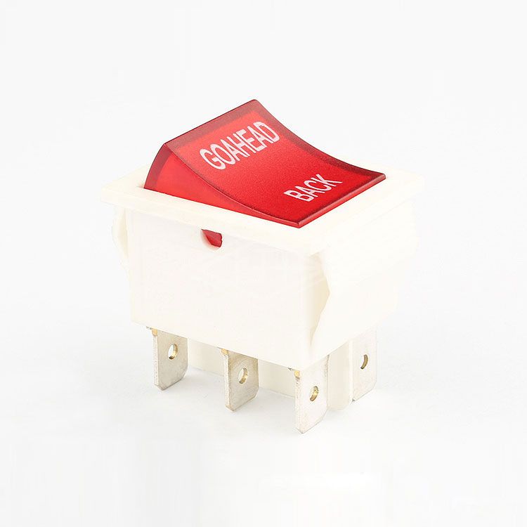 KCD2 DPST red illuminated 6 pins rocker switch