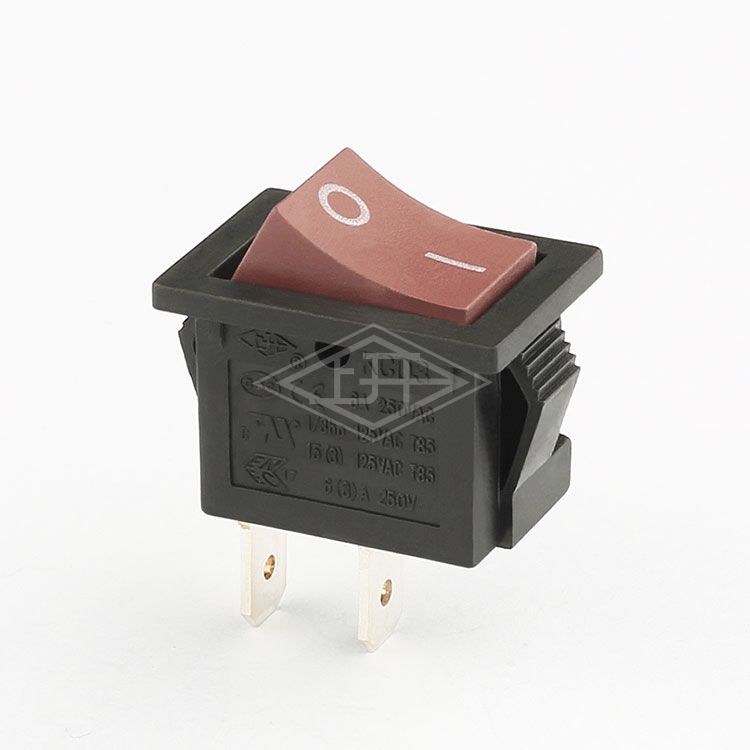 KCD3 2 pins on off black red rocker switch