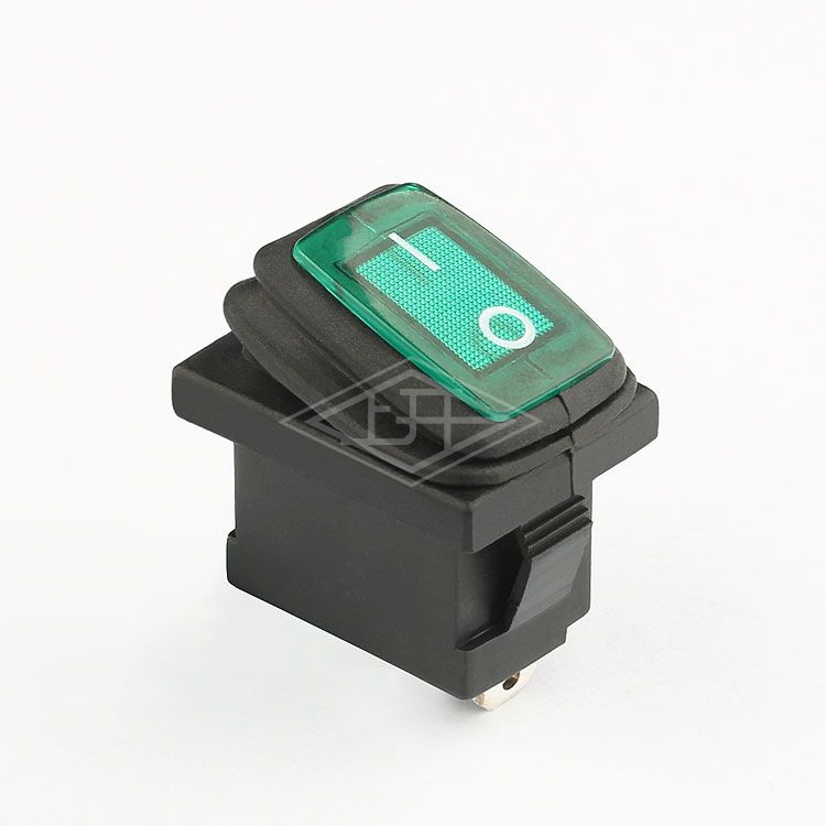 KCD3 3Pin SPST On-Off IP65 Green Sealed Waterproof Rocker Switch