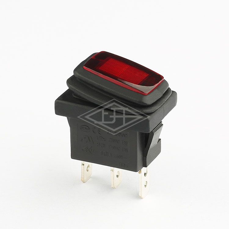 KCD3 3Pin SPDT On-Off IP65 Red Sealed Waterproof Rocker Switch