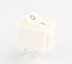 KCD3 6A250 2pins white arc-shaped rocker switch