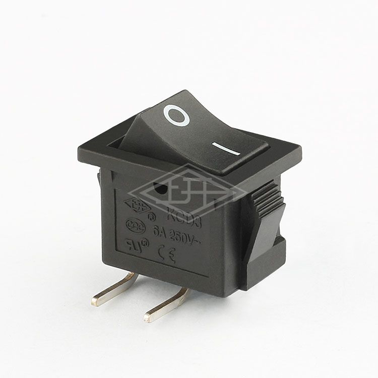 KCD3 UL CE T85 55 250V AC 2 Pin Black Plastic Mini Rocker Switch
